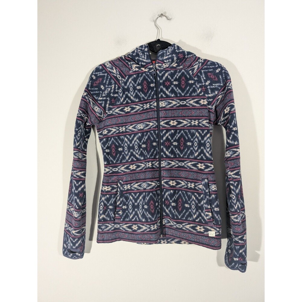 Billabong Hoodie Jacket‎ Women Sz S Navy Fleece Outdoor Full Zip Long Sleeve